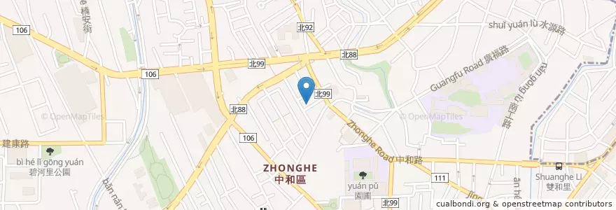 Mapa de ubicacion de 嵐迪義大利麵館 en 臺灣, 新北市, 中和區.