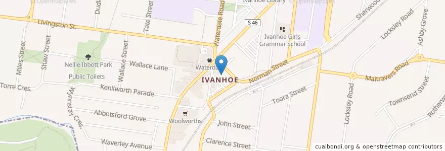Mapa de ubicacion de Ivanhoe Uniting Church en 오스트레일리아, Victoria, City Of Banyule.