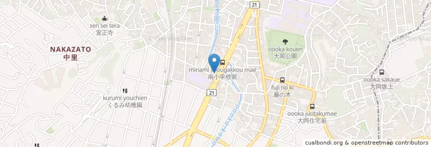 Mapa de ubicacion de 焼肉 ひゃんみ en 日本, 神奈川県, 横浜市, 南区.