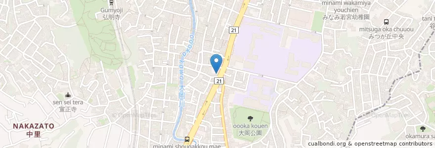 Mapa de ubicacion de かずさ en Japan, Präfektur Kanagawa, Yokohama, 南区.