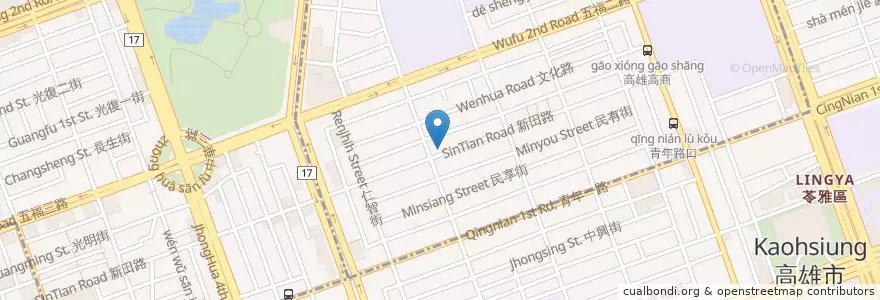 Mapa de ubicacion de 卡不里吃到飽 en 臺灣, 高雄市, 新興區.