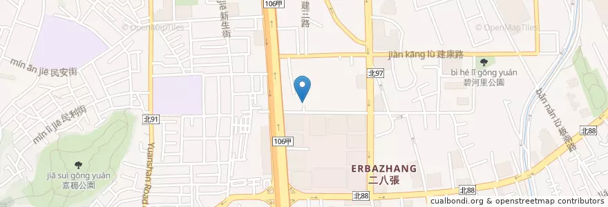 Mapa de ubicacion de 漢堡停車場 en تايوان, تايبيه الجديدة, 中和區.