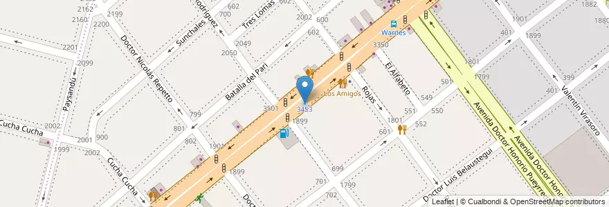 Mapa de ubicacion de 3453, Villa Crespo en Аргентина, Буэнос-Айрес, Буэнос-Айрес.