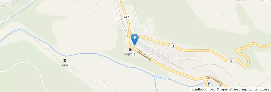 Mapa de ubicacion de 7450 Tiefencastel en Suiza, Grisones, Albula, Albula/Alvra.