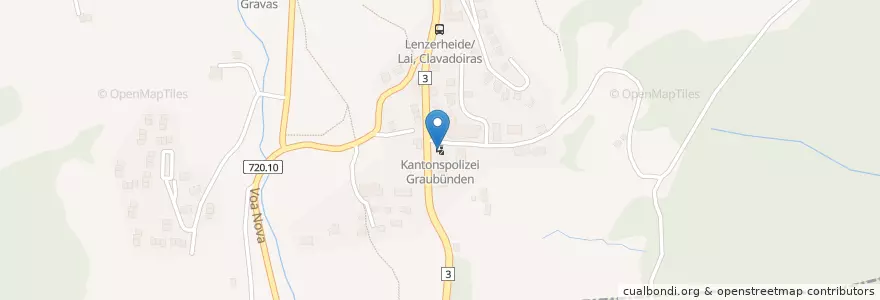 Mapa de ubicacion de Kantonspolizei Graubünden en Suíça, Grisões, Albula, Vaz/Obervaz.