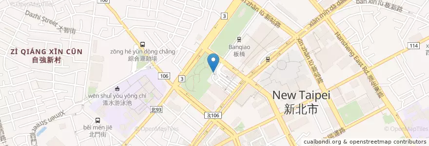 Mapa de ubicacion de 捷運板橋站(1號出口) en 타이완, 신베이 시, 반차오 구.