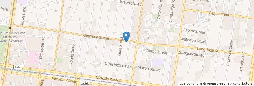 Mapa de ubicacion de Beach Burrito Company en Australië, Victoria, City Of Yarra.