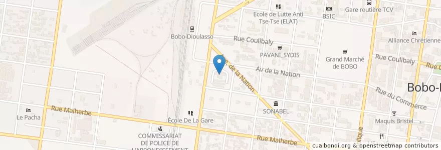 Mapa de ubicacion de HOTEL ADMINISTRATIF DU HOUET en Burquina Faso, Hauts-Bassins, Houet.