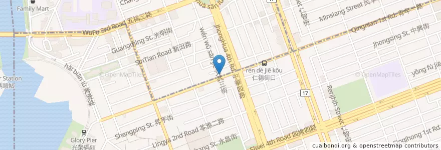 Mapa de ubicacion de 鄧師傅 青年店 en 台湾, 高雄市, 前金区.