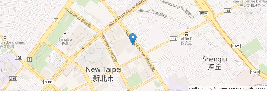 Mapa de ubicacion de 板橋新板公共托育中心 en تايوان, تايبيه الجديدة, 板橋區.