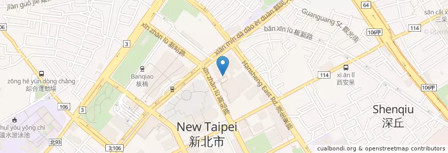 Mapa de ubicacion de 新板藝廊 en تايوان, تايبيه الجديدة, 板橋區.