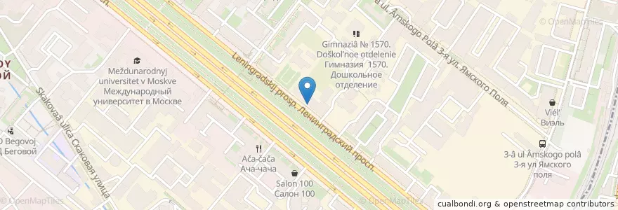 Mapa de ubicacion de Совкомбанк en روسيا, Центральный Федеральный Округ, Москва, Район Беговой.