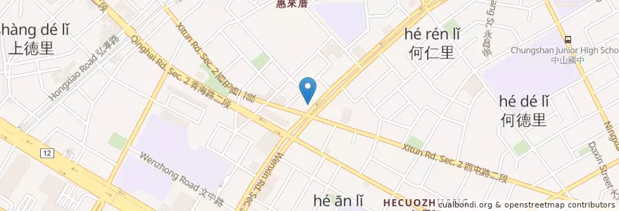 Mapa de ubicacion de 京丸水產 en تايوان, تاي شانغ, 西屯區.