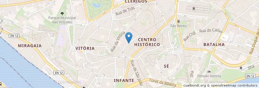 Mapa de ubicacion de Cantina 32 en Portugal, Norte, Área Metropolitana Do Porto, Porto, Porto, Cedofeita, Santo Ildefonso, Sé, Miragaia, São Nicolau E Vitória.