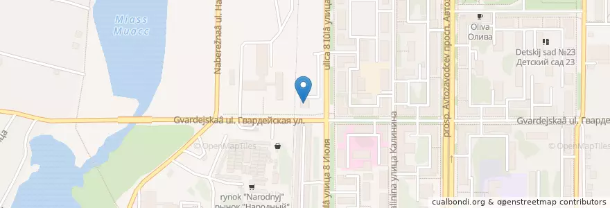 Mapa de ubicacion de Sпайder en 러시아, Уральский Федеральный Округ, 첼랴빈스크 주, Миасский Городской Округ.