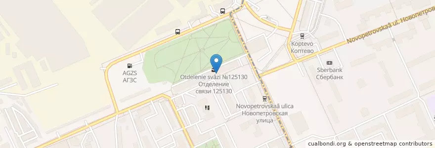 Mapa de ubicacion de Альбетта en Rusia, Distrito Federal Central, Москва, Северный Административный Округ, Район Коптево.