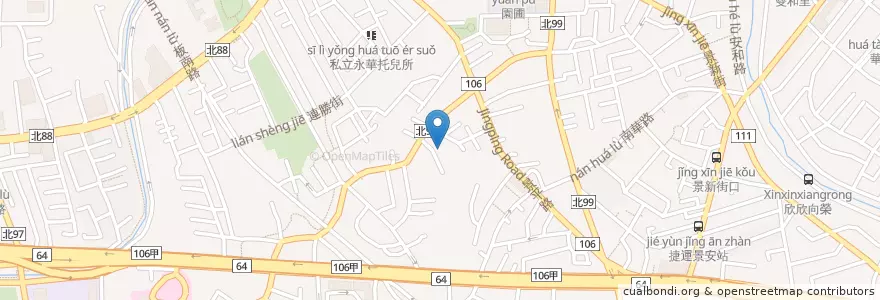 Mapa de ubicacion de 大同圖書閱覽室 en تايوان, تايبيه الجديدة, 中和區.