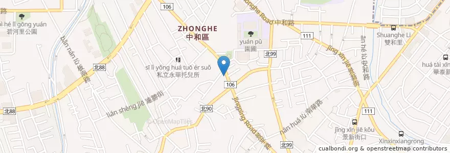 Mapa de ubicacion de 杏運草動物醫院 en تايوان, تايبيه الجديدة, 中和區.