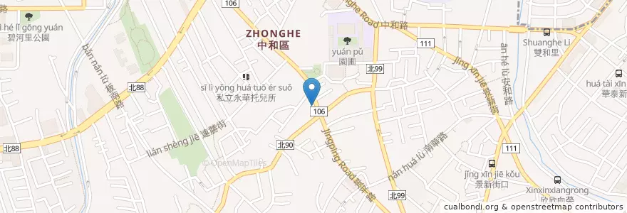 Mapa de ubicacion de 黃基家小兒科診所 en 타이완, 신베이 시, 중허 구.