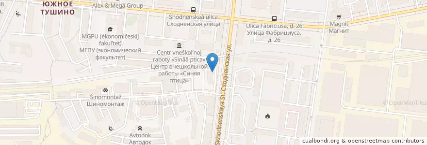 Mapa de ubicacion de Шаурма en Russie, District Fédéral Central, Moscou, Северо-Западный Административный Округ, Район Южное Тушино.