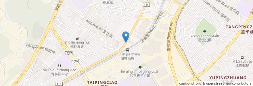 Mapa de ubicacion de 漢穎加水站 en Taiwan, New Taipei, Shulin District.
