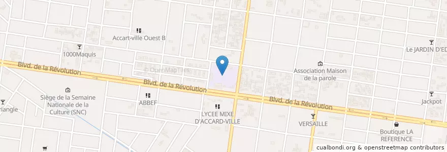 Mapa de ubicacion de LYCEE PRIVEE CHEICK ANTA DIOP en 부르키나파소, Hauts-Bassins, Houet.