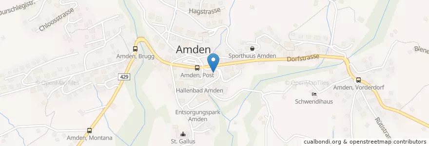 Mapa de ubicacion de Gemeinde Amden en İsviçre, Sankt Gallen, Wahlkreis See-Gaster, Amden.