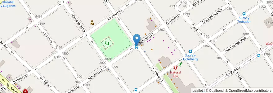 Mapa de ubicacion de 346 - Plaza Zapiola en 阿根廷, Ciudad Autónoma De Buenos Aires, Comuna 12, 布宜诺斯艾利斯.
