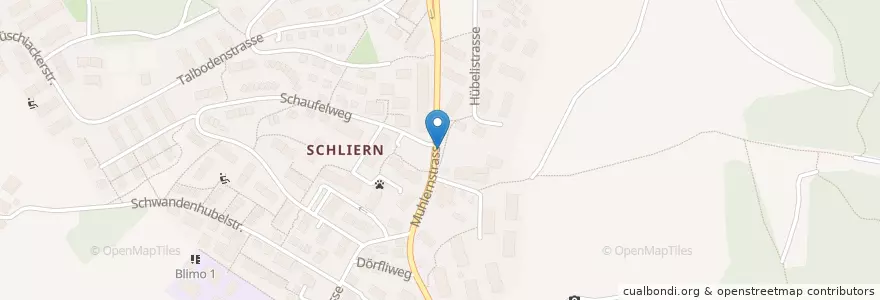 Mapa de ubicacion de Briefeinwurf Schliern bei Köniz, Postautohaltestelle Schliern en سويسرا, برن, Verwaltungsregion Bern-Mittelland, Verwaltungskreis Bern-Mittelland, Köniz.