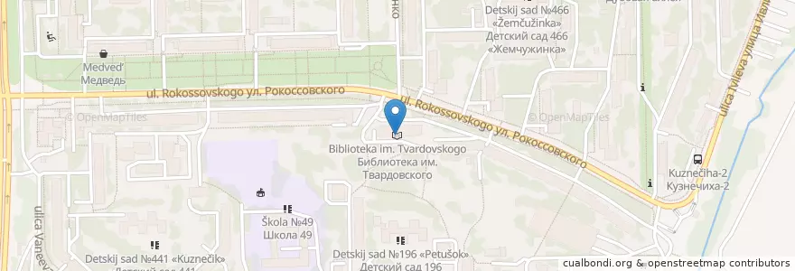 Mapa de ubicacion de Библиотека им. Твардовского en Russland, Föderationskreis Wolga, Oblast Nischni Nowgorod, Stadtkreis Nischni Nowgorod.