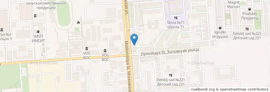 Mapa de ubicacion de Росбанк en 러시아, 남부연방관구, Краснодарский Край, Городской Округ Краснодар.