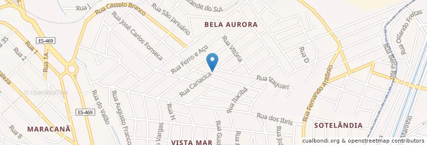 Mapa de ubicacion de CMEI Larissa Pereira Batista en البَرَازِيل, المنطقة الجنوبية الشرقية, إسبيريتو سانتو, Região Geográfica Intermediária De Vitória, Região Metropolitana Da Grande Vitória, Microrregião Vitória, Cariacica.