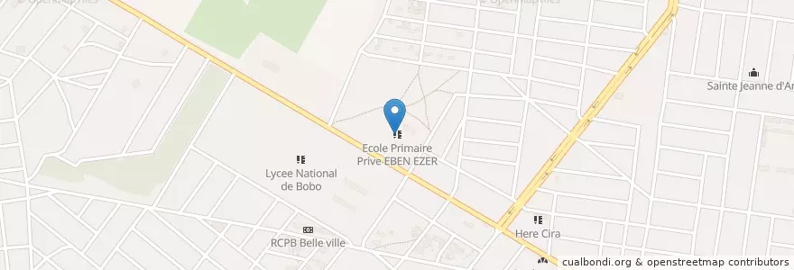 Mapa de ubicacion de Ecole Primaire Prive EBEN EZER en Буркина-Фасо, Верхние Бассейны, Уэ.