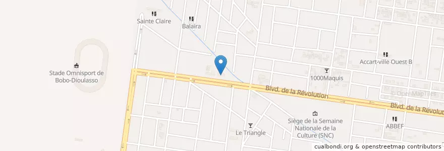 Mapa de ubicacion de Pharmacie NAZOUNKI en Буркина-Фасо, Верхние Бассейны, Уэ.