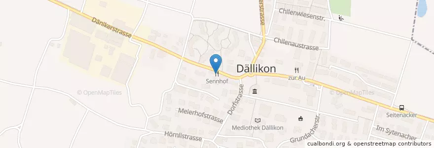 Mapa de ubicacion de Sennhof en 스위스, 취리히, Bezirk Dielsdorf, Dällikon.