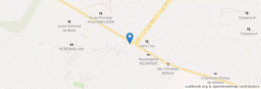 Mapa de ubicacion de Pharmacie HAYAT en Burkina Faso, Hauts-Bassins, Houet.