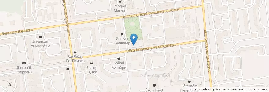 Mapa de ubicacion de Интерлингва en Rusia, Distrito Federal Central, Óblast De Bélgorod, Белгородский Район, Городской Округ Белгород.