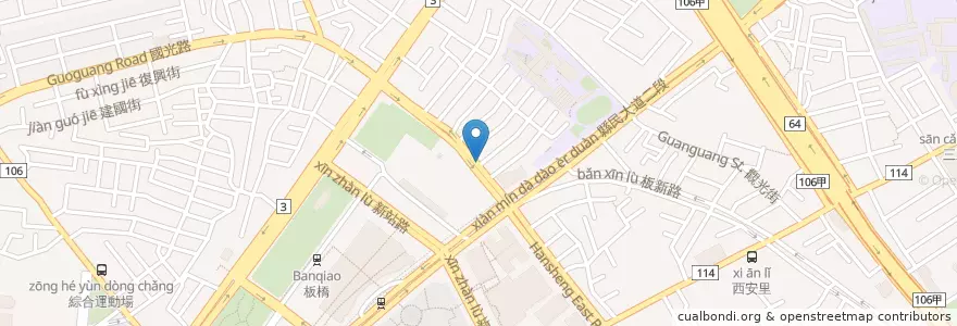Mapa de ubicacion de 普通信筒 en 臺灣, 新北市, 板橋區.