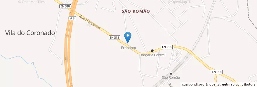Mapa de ubicacion de Ecoponto en Portekiz, Norte, Porto, Área Metropolitana Do Porto, Trofa, Coronado.
