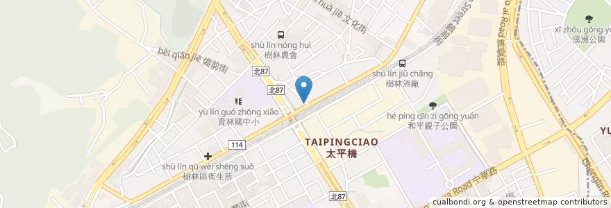 Mapa de ubicacion de 插卡式公共電話 en Tayvan, 新北市, 樹林區.