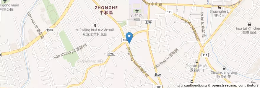 Mapa de ubicacion de 熊好味義大利麵 en Taiwan, 新北市, 中和區.