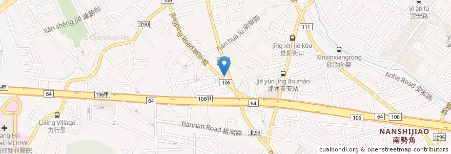 Mapa de ubicacion de 534陽春麵滷肉飯 en تايوان, تايبيه الجديدة, 中和區.