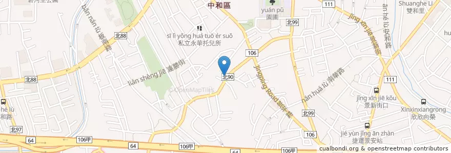 Mapa de ubicacion de 李家小館 en Taiwan, New Taipei, Zhonghe District.