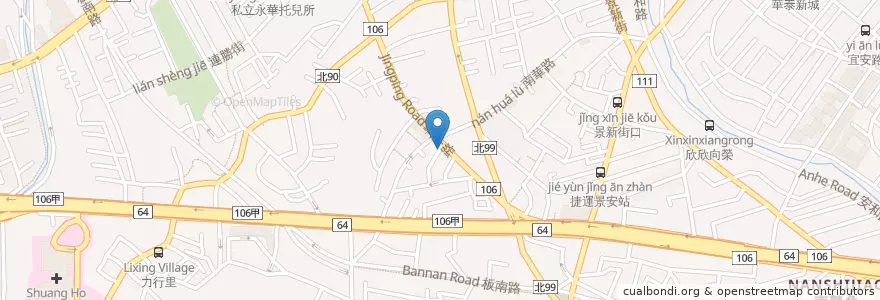 Mapa de ubicacion de 三媽臭臭鍋 en Taiwan, Nuova Taipei, Džonghė.