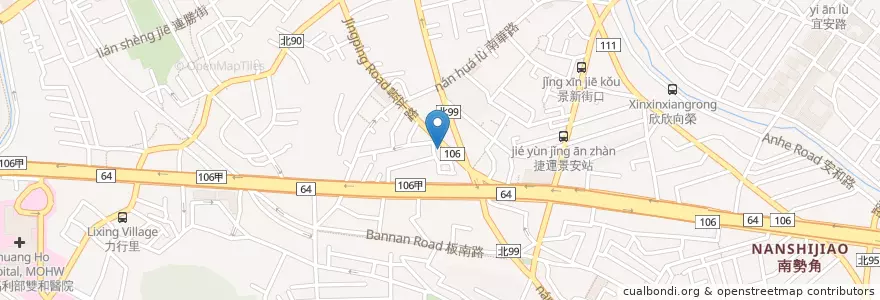 Mapa de ubicacion de 迷魂香音樂餐坊 en تايوان, تايبيه الجديدة, 中和區.