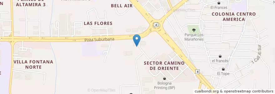 Mapa de ubicacion de Cafetín Salem en Nicaragua, Departamento De Managua, Managua (Municipio).