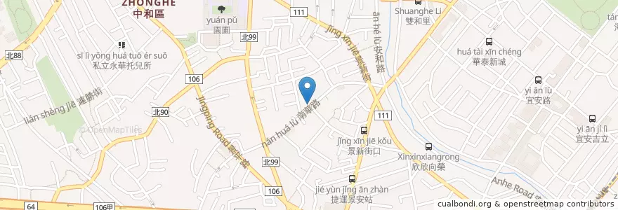 Mapa de ubicacion de 昱軒牙醫診所 en تايوان, تايبيه الجديدة, 中和區.