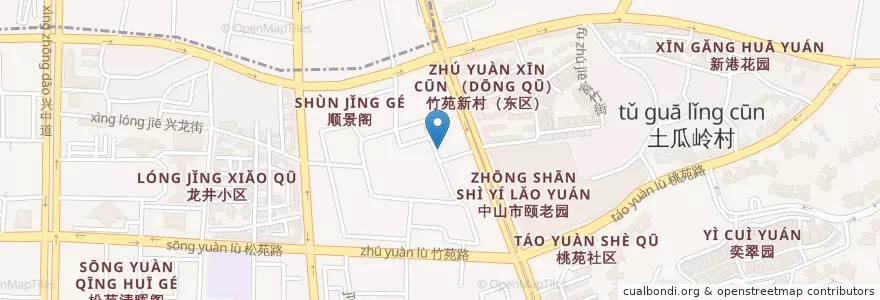 Mapa de ubicacion de 中山市 en 中国, 广东省, 中山市, 东区街道 (Dongqu).