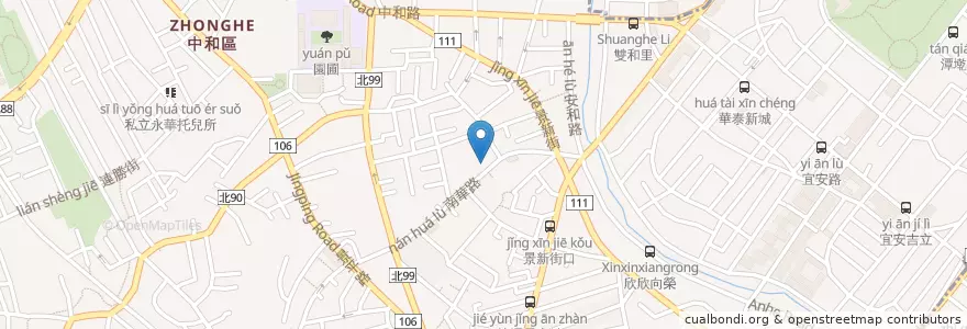 Mapa de ubicacion de 涮八秒湯咖哩 en Taiwan, New Taipei, Zhonghe District.
