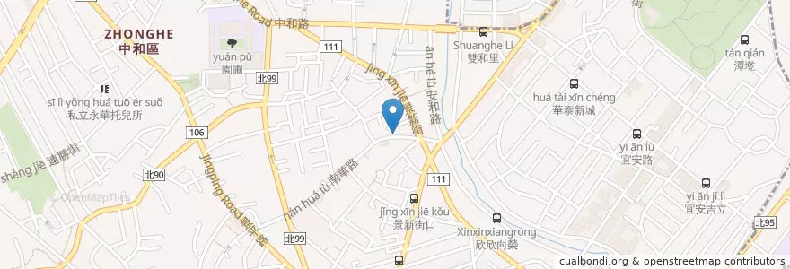 Mapa de ubicacion de 金門粥品 en Taiwan, New Taipei, Zhonghe District.